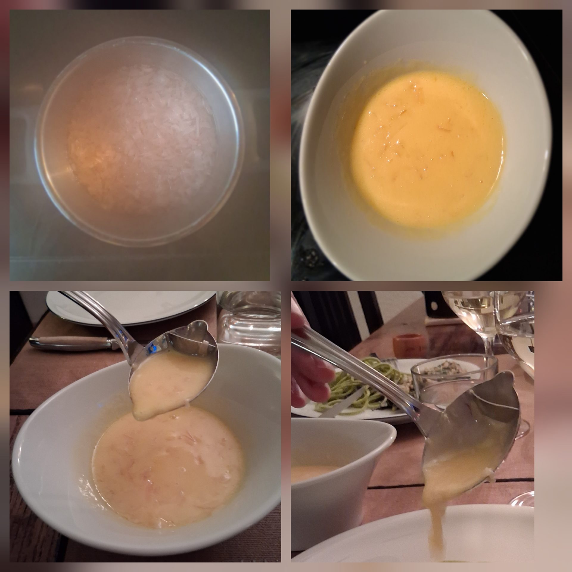 Collage beurre blanc Collage von verschiedenen Zubereitungsschritten von einer Buttersauce